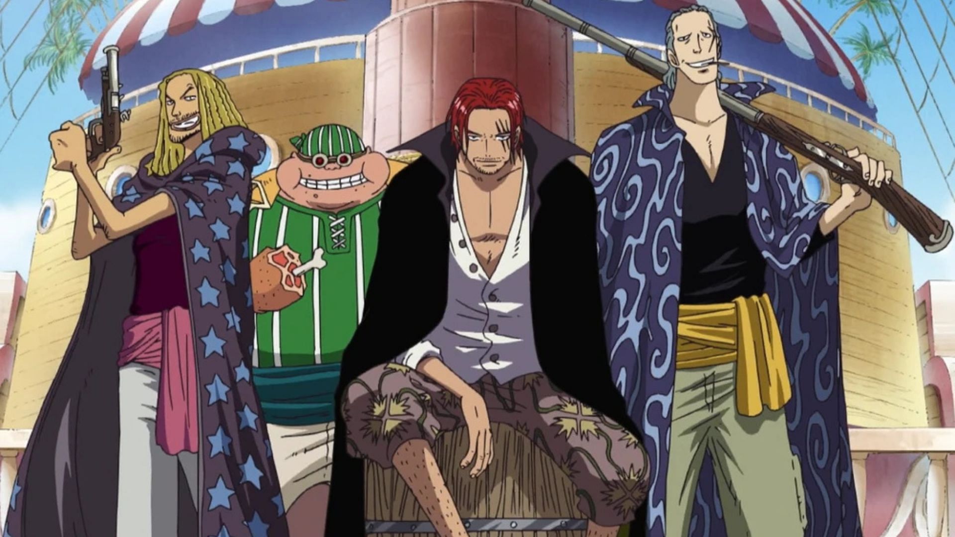 The Red Hair Pirates as seen in the One Piece anime (Image via Toei Animation)